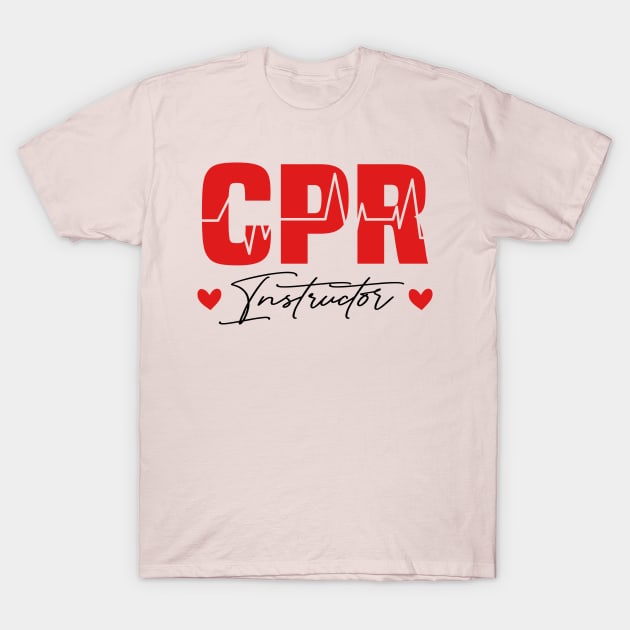 CPR Instructor Nurse Heartbeats T-Shirt by BenTee